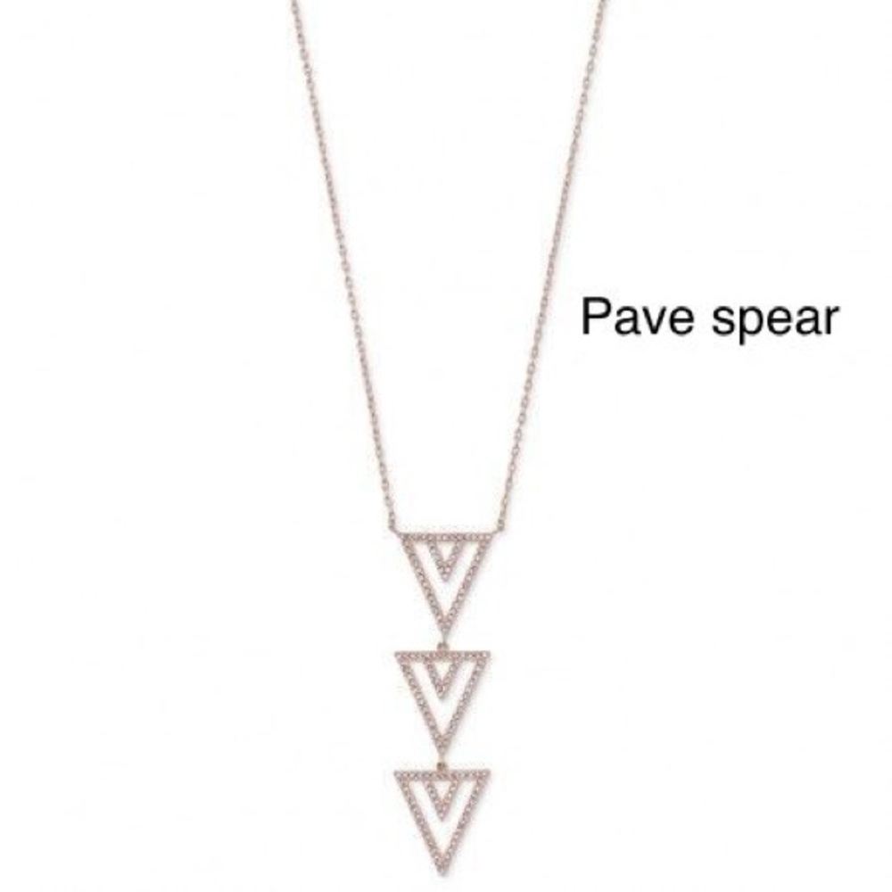 Pave spear necklace